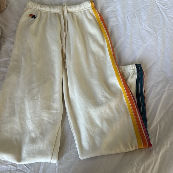 Aviator Nation 5 stripe Sweatpants- Vintage White  NWT - Picture 5 of 5